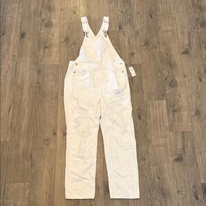 Women’s White American Eagle Denim Overalls